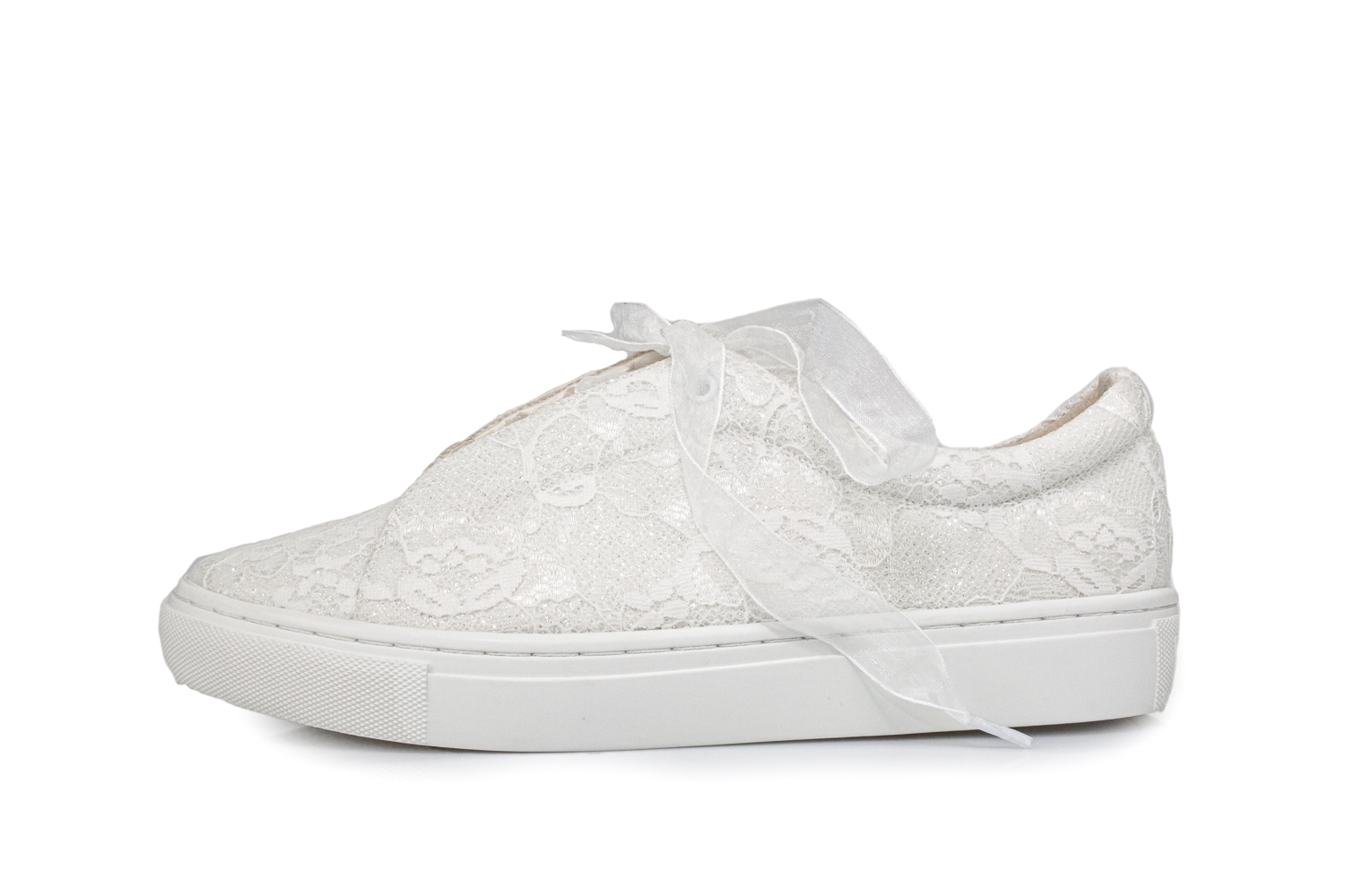 Sassy Brautsneaker ivory Spitze-Glitter