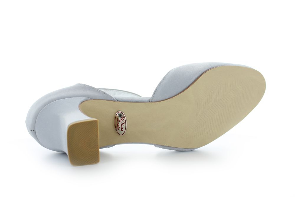 255-platin-c Riemchen Pumps Happy platin Satin