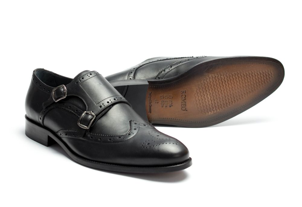470-schwarz-7 Double Monkstrap schwarz Nappaleder