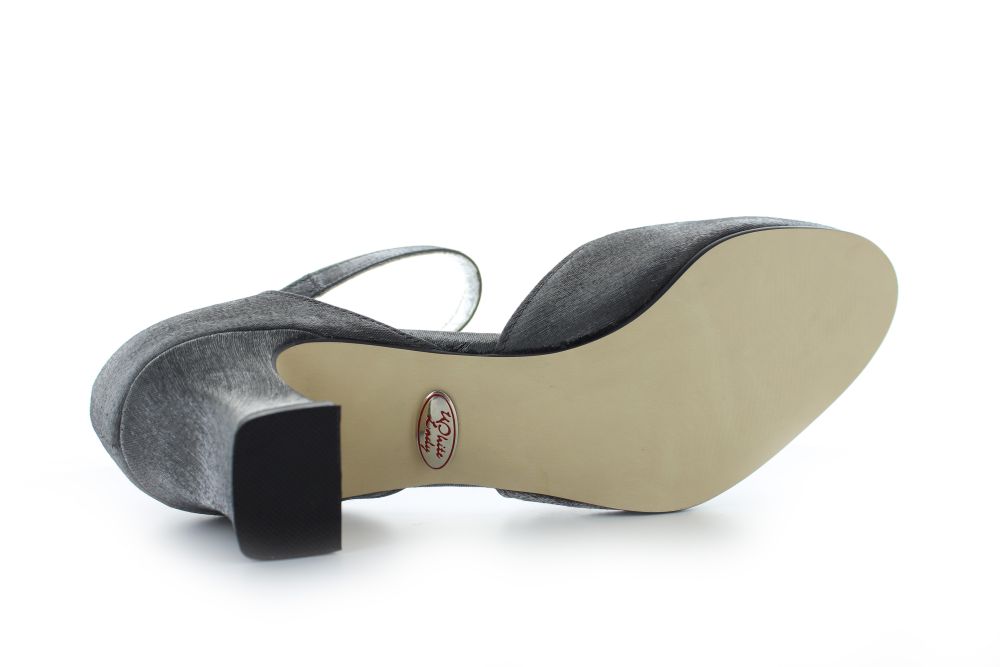 255-silber-c Riemchen Pumps Happy silber Satin