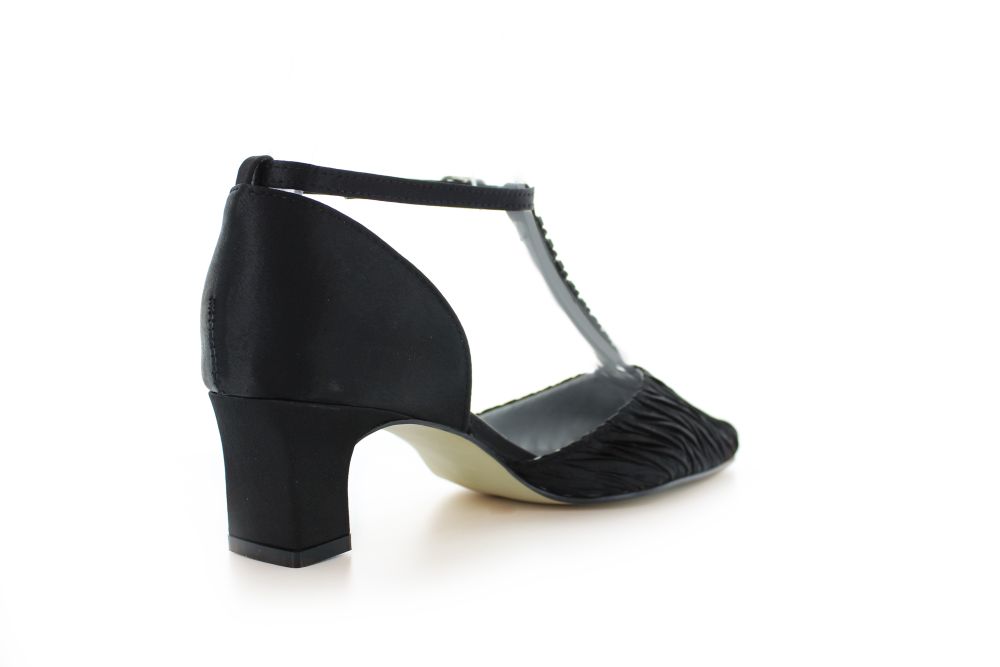 Riemchen Pumps Wally schwarz Satin