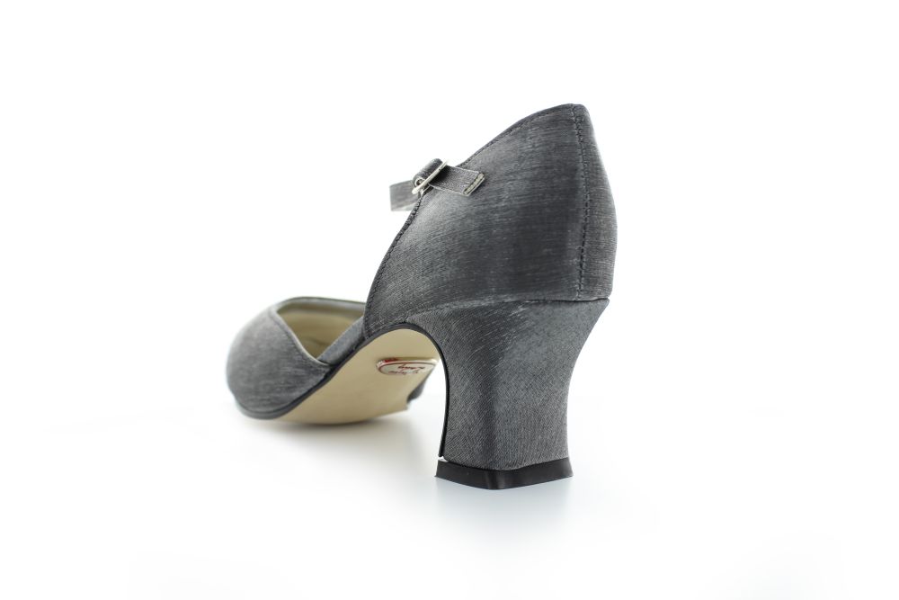 255-silber-e Riemchen Pumps Happy silber Satin