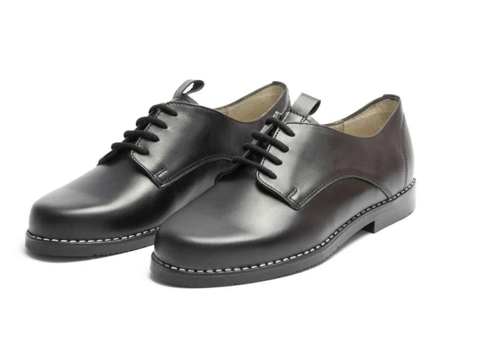 100-schwarz-6 Leder Kinderschuhe Junior schwarz