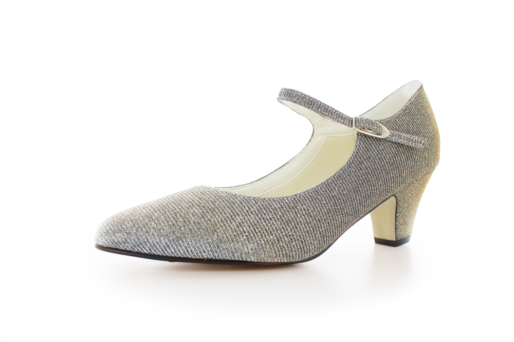 Glitter Pumps Victoria silber-gold