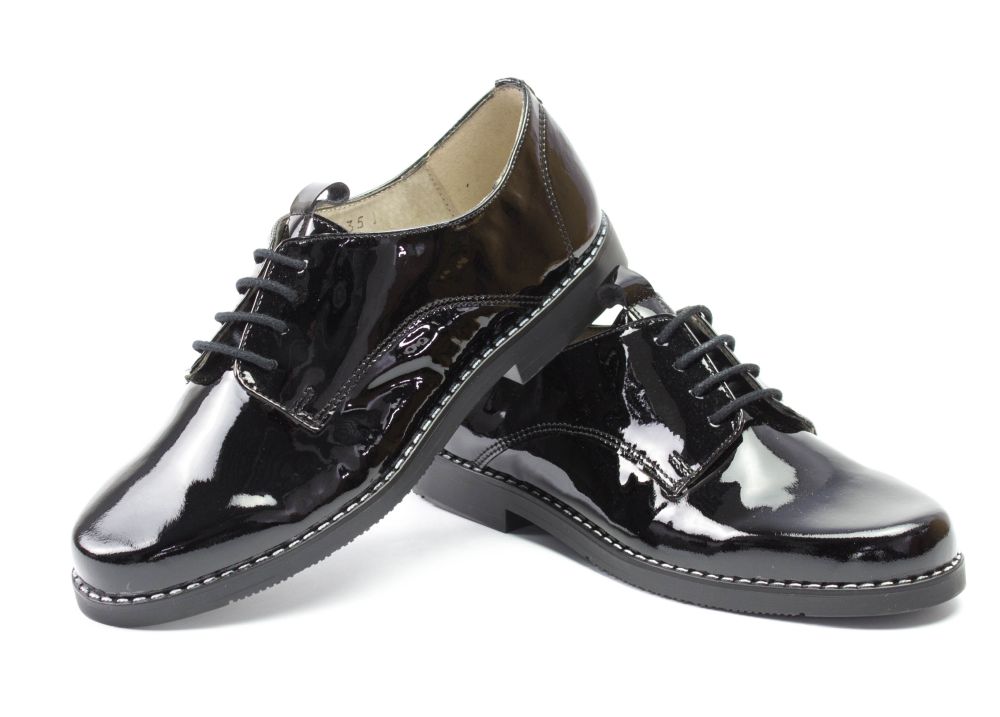 100-schwarz-Lack-8 Kinderschuhe Junior schwarz Lack