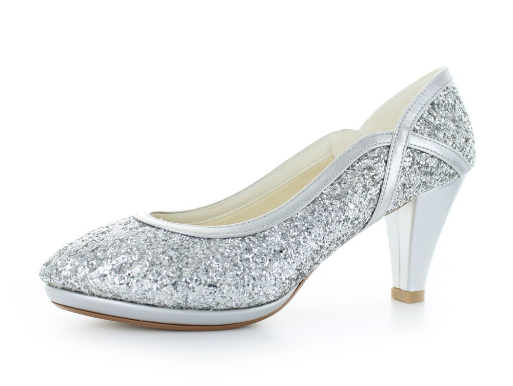 832-silber-a bequeme Pumps Kim silber Glitter