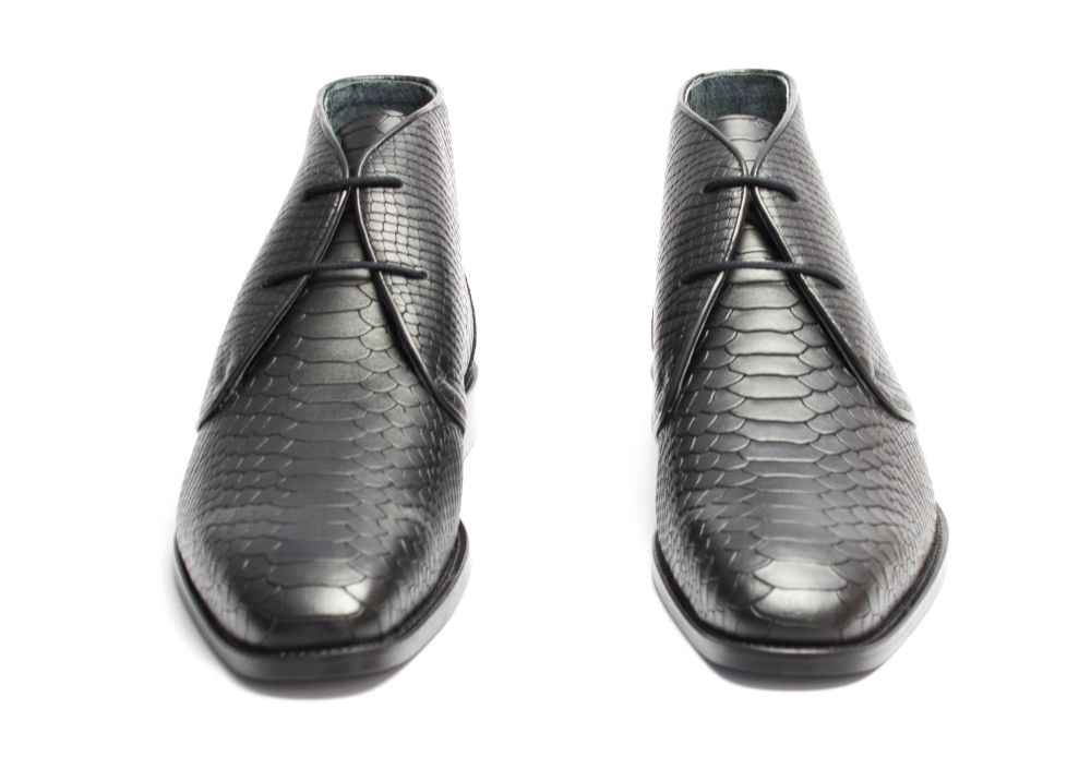 472-schwarz-Schlange-5 Halbstiefel Desert Storm schwarz Schlange