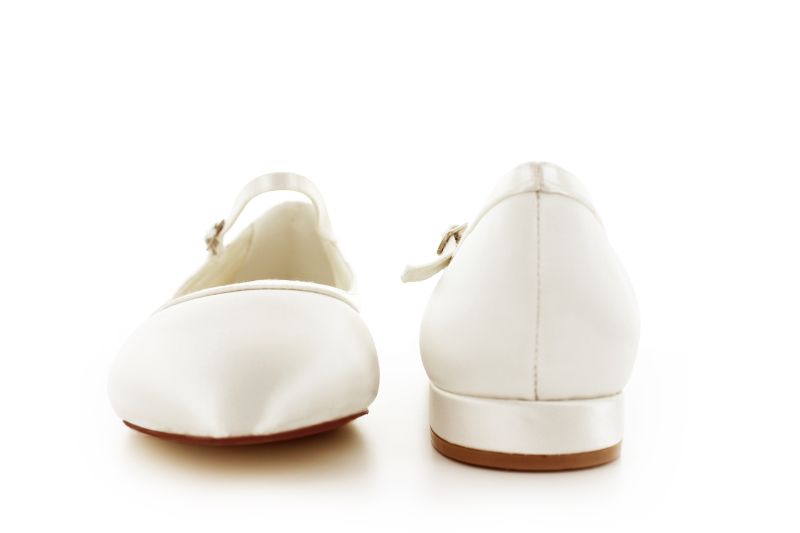 flache Brautschuhe Daria ivory Satin