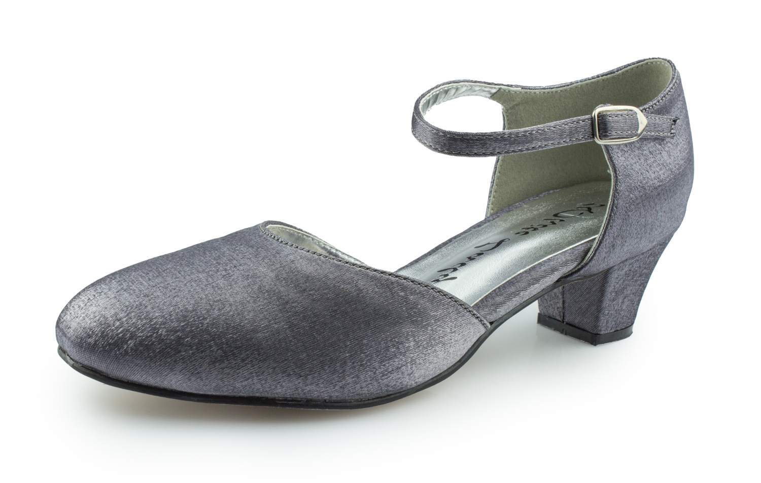 850-silber-a-neu-klein Glitter Pumps Annabell silber Satin