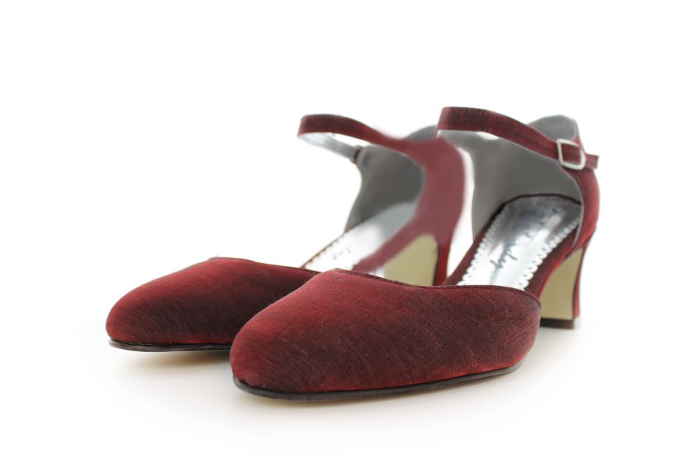 255-rubin-d bequeme Riemchen Pumps Happy rubin Satin