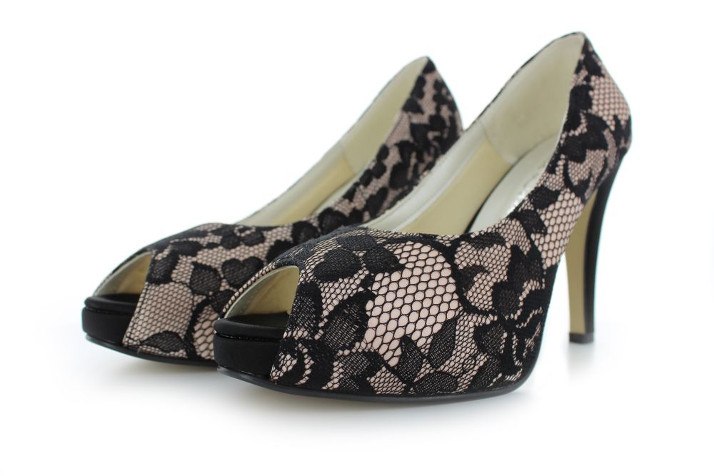 715-schwarz-nude-d Vintage Pumps Silvana schwarz-nude