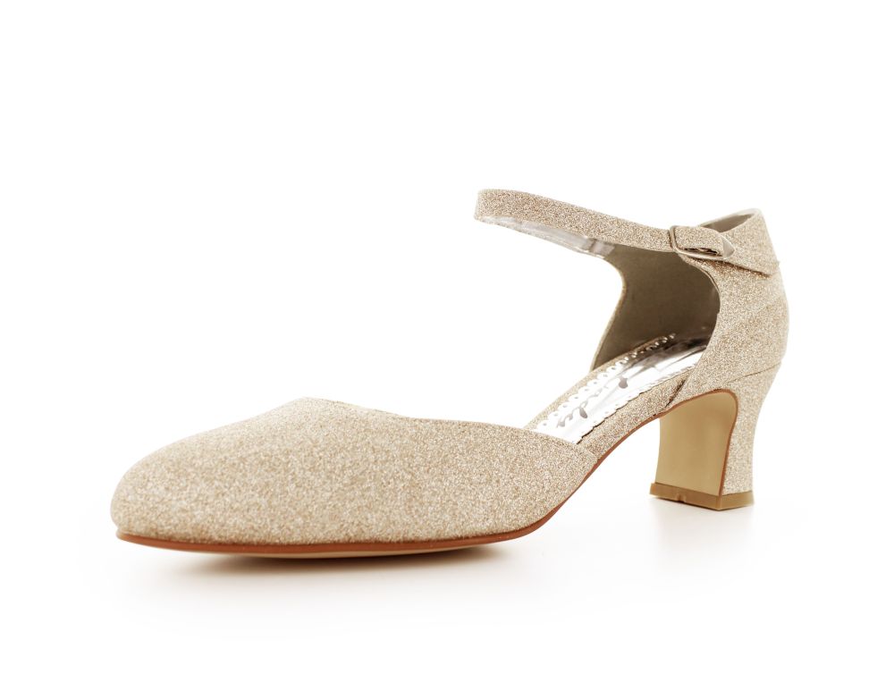 255-Glitter-champagner-a Riemchen Pumps Happy champagner Glitter