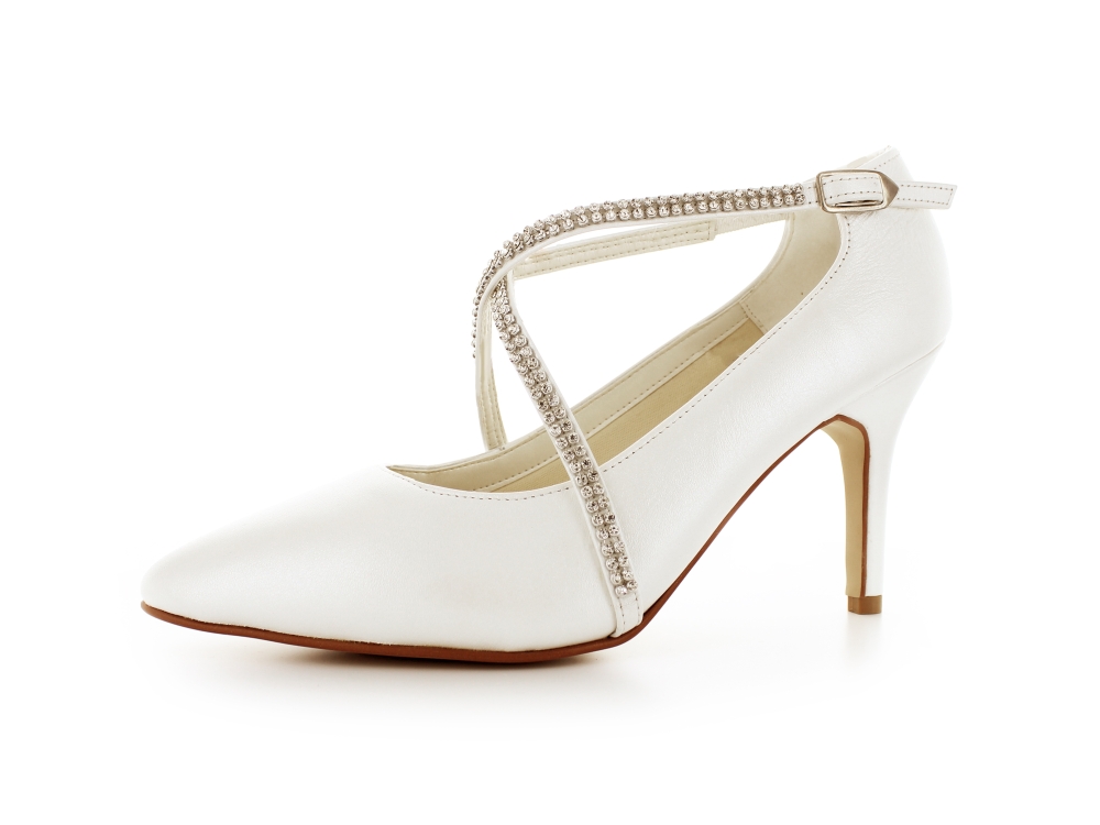 Brautschuhe Bella offwhite Leder
