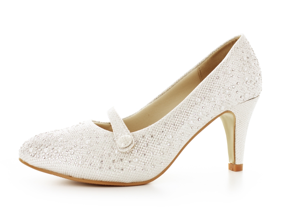 Brautschuhe Destiny ivory Perle