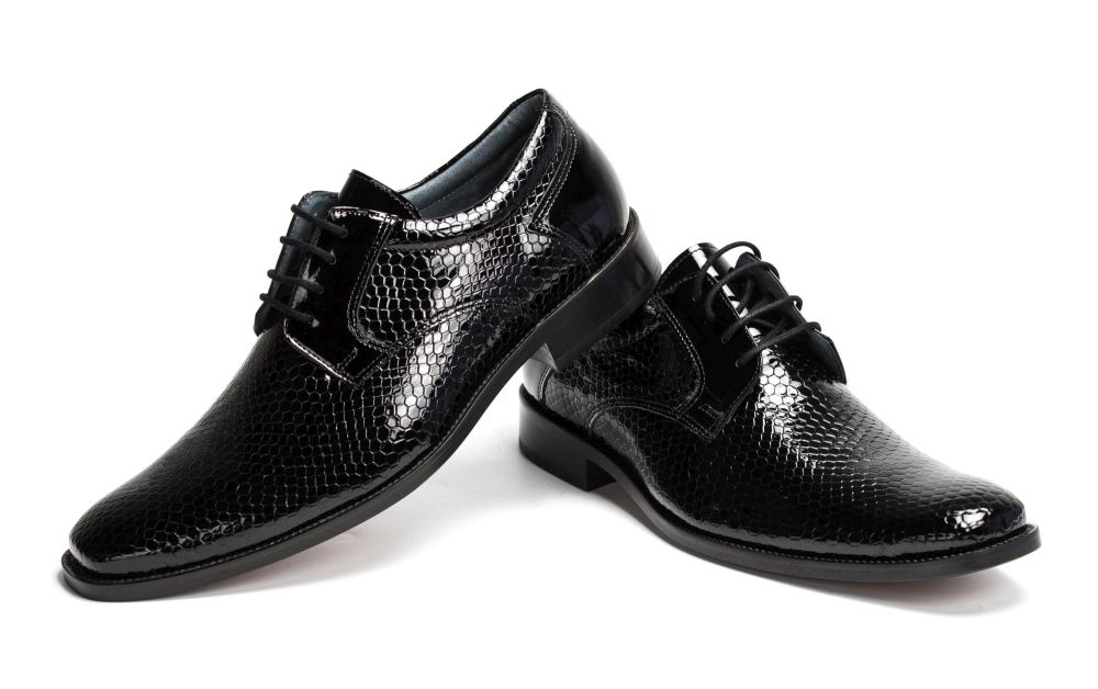 402-schwaz-Kroko-3-s Derby Herrenschuhe Lucien-LS schwarz Kroko