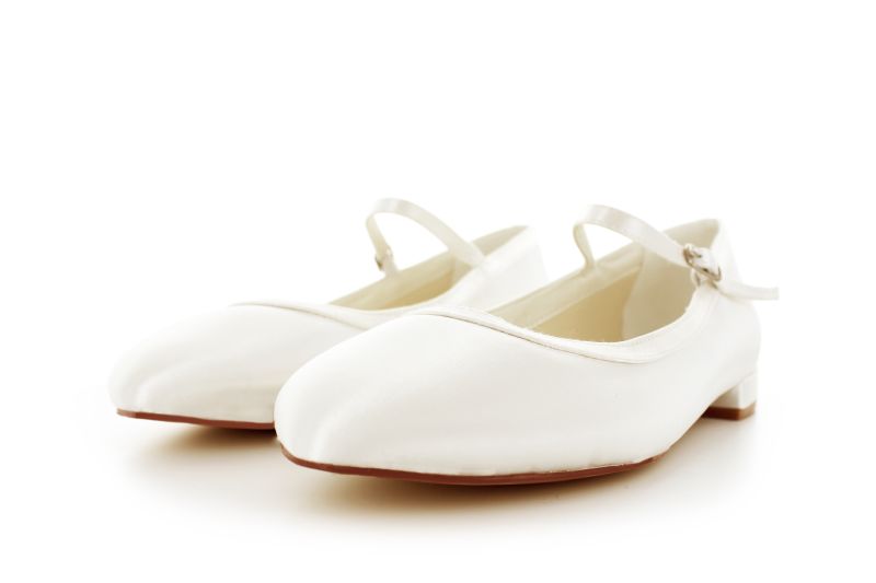 flache Brautschuhe Daria ivory Satin