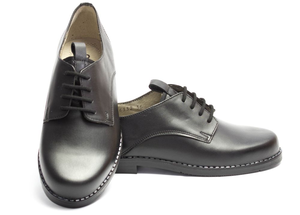 100-schwarz-9 Leder Kinderschuhe Junior schwarz