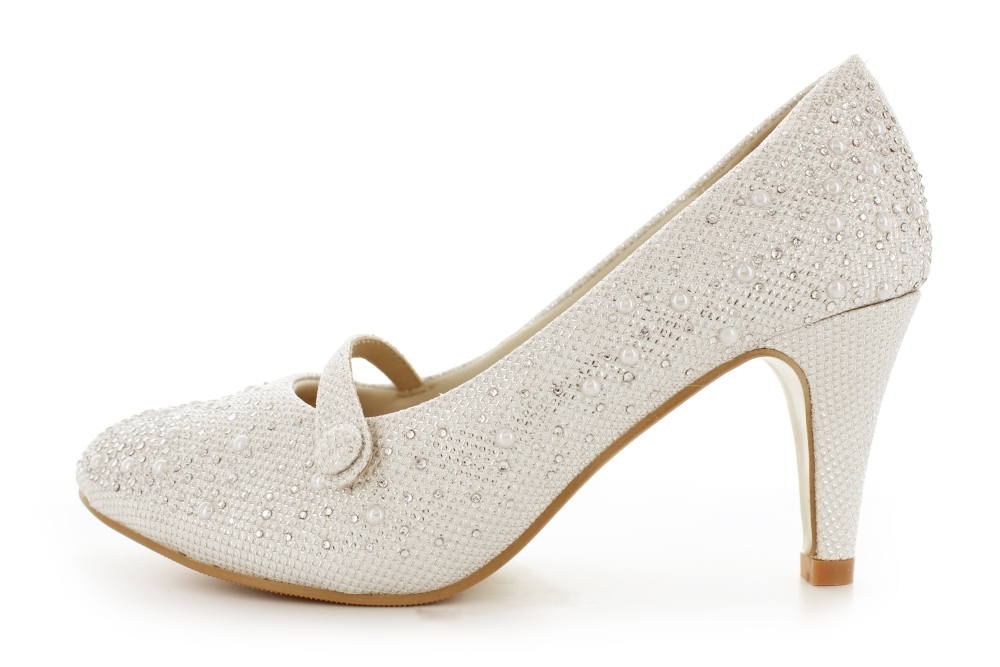 Brautschuhe Destiny ivory Perle