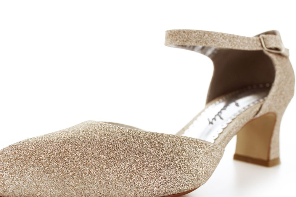 255-Glitter-champagner-b Riemchen Pumps Happy champagner Glitter