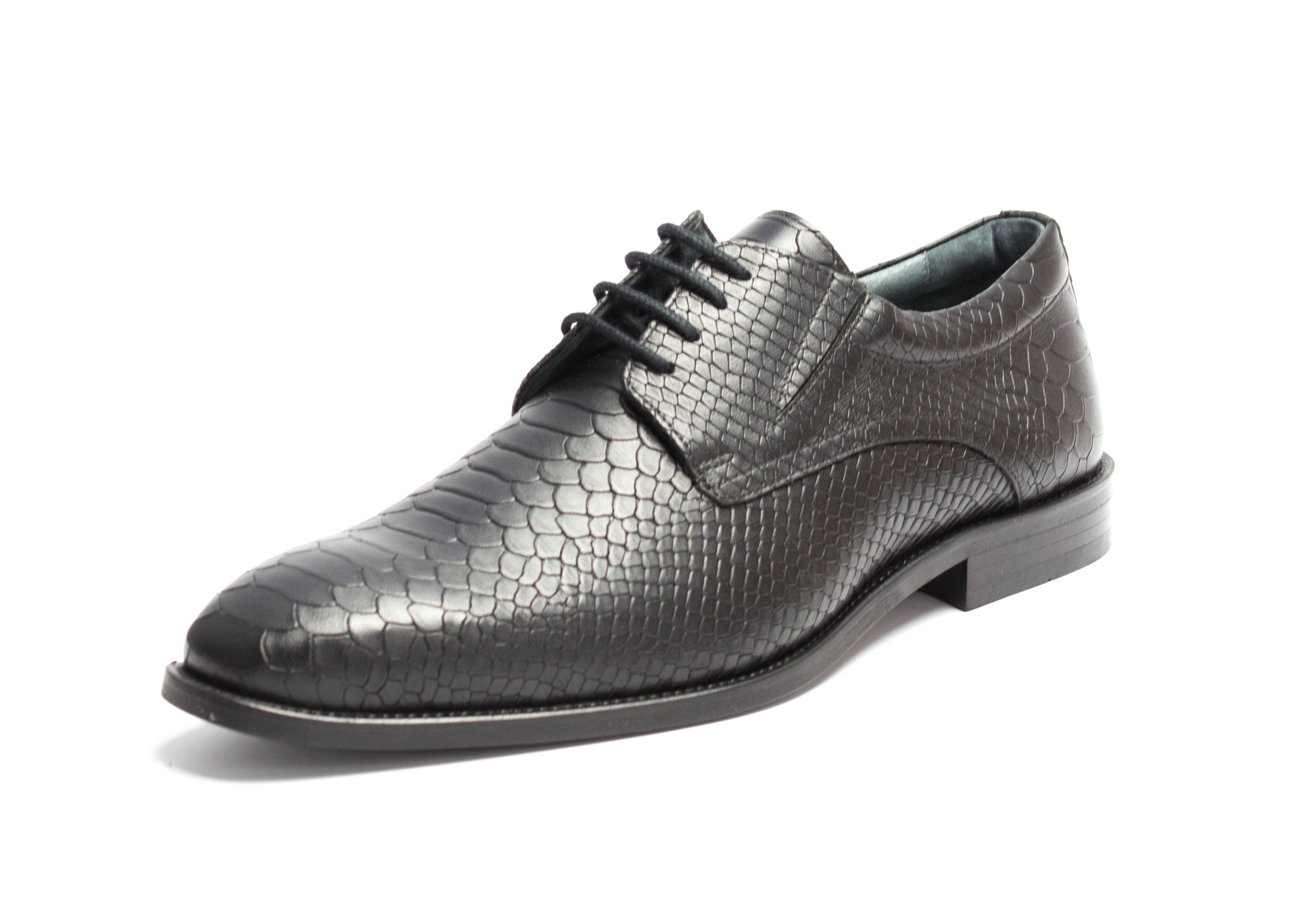 495-schwarz-Kroko-1 Derbyschuhe Ace-TS schwarz Schlange