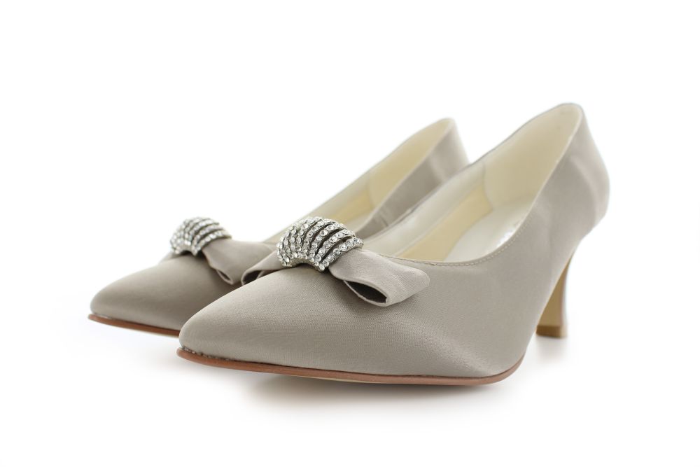 705-taupe-d Vintage Pumps Igrid taupe Satin