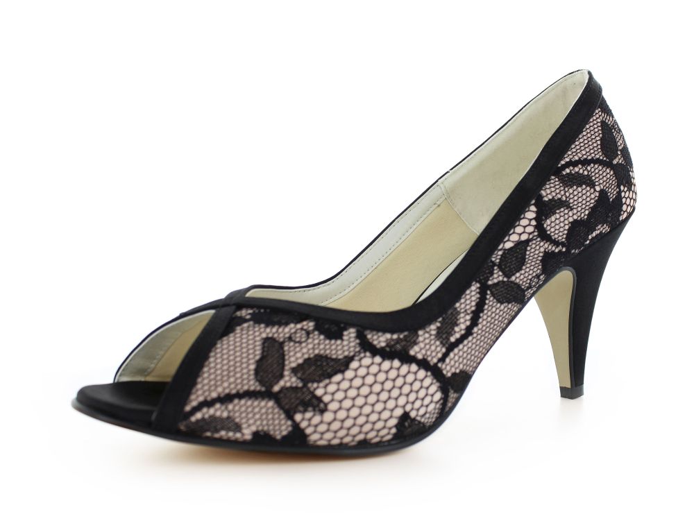 718-schwarz-nude-a Vintage Peep-Toe Shirin schwarz-nude