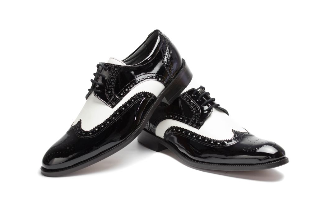 485-schwarz-weiss-Lack-Perlato-7 Herrenschuhe Budapester schwarz-weiß Lackleder