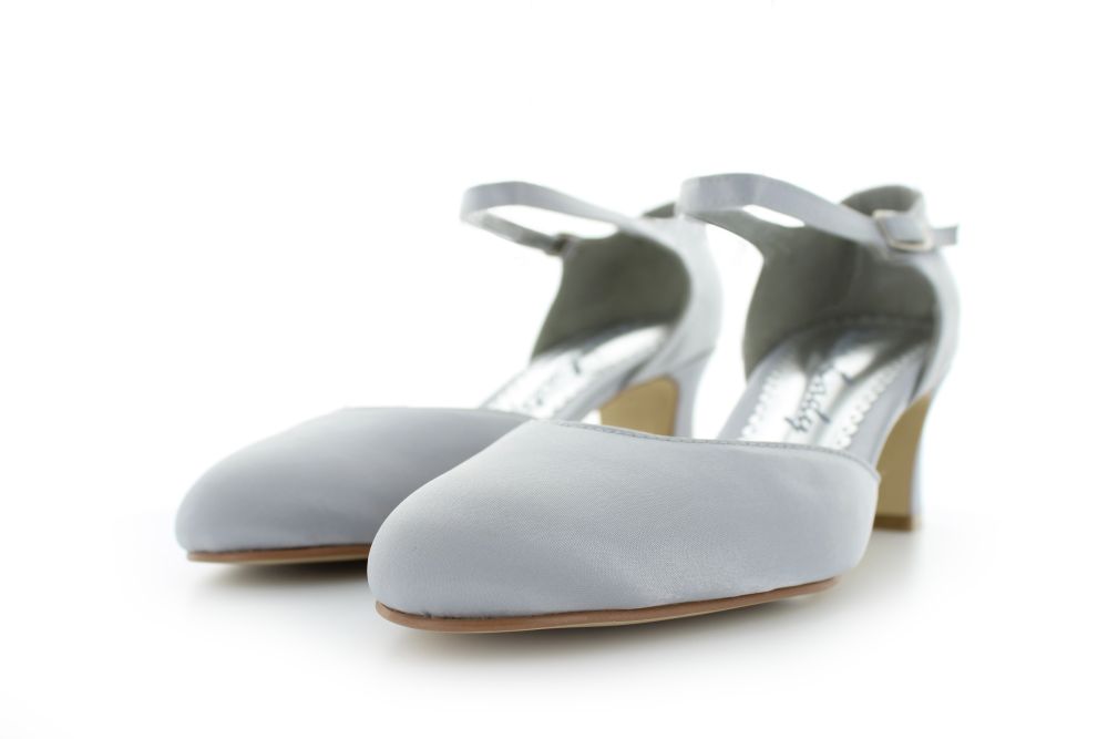 255-platin-d Riemchen Pumps Happy platin Satin