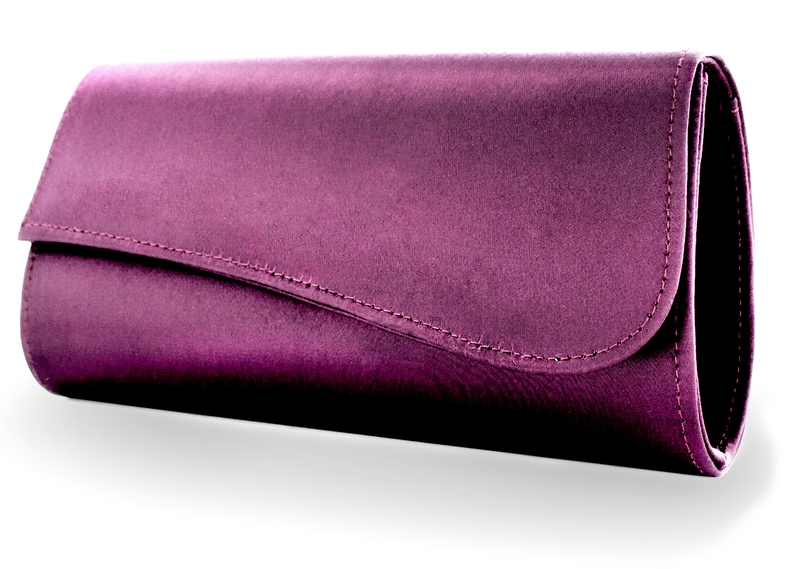 Satin Handtasche Julia pflaume