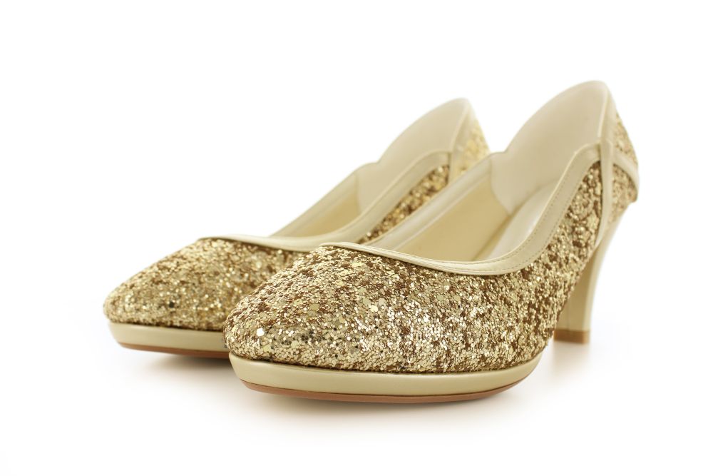 832-Glitter-gold-d Glitter Pumps Kim gold