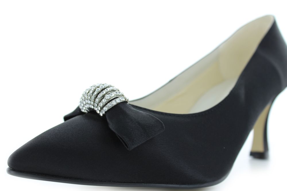 705-schwarz-b Vintage Pumps Igrid schwarz Satin