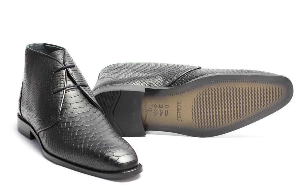 472-schwarz-Schlange-3 Halbstiefel Desert Storm schwarz Schlange