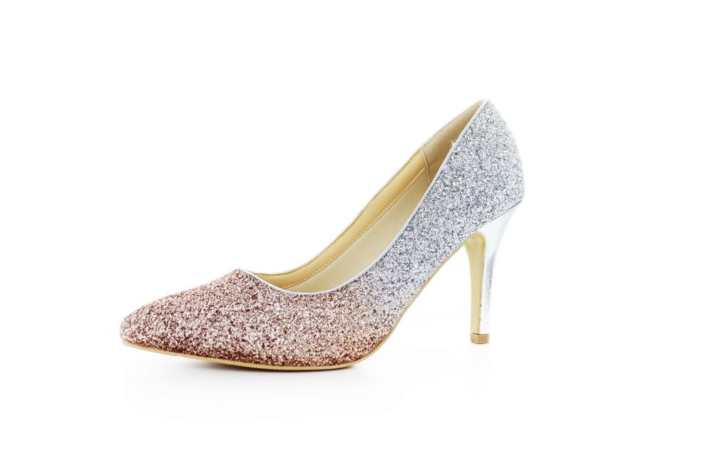 Pumps Alexandra silber-champagner Glitter