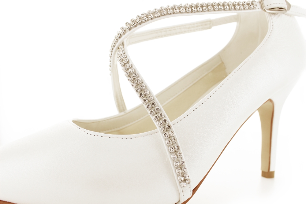 Brautschuhe Bella offwhite Leder