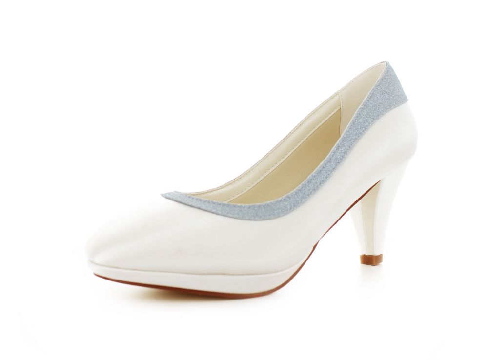 838-ivory-silber-a Brautschuhe Salome ivory-silber Satin Glitter