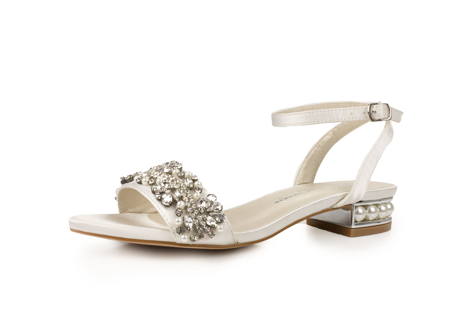 flache Brautsche Sandy ivory Satin