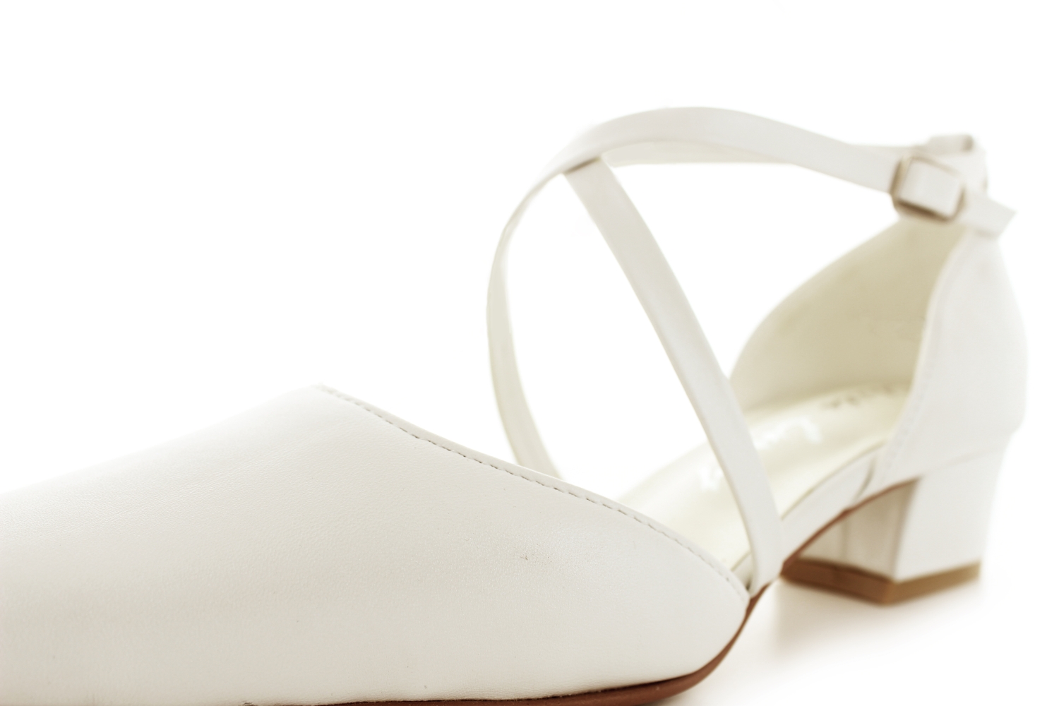 offene Brautschuhe Greta offwhite Leder
