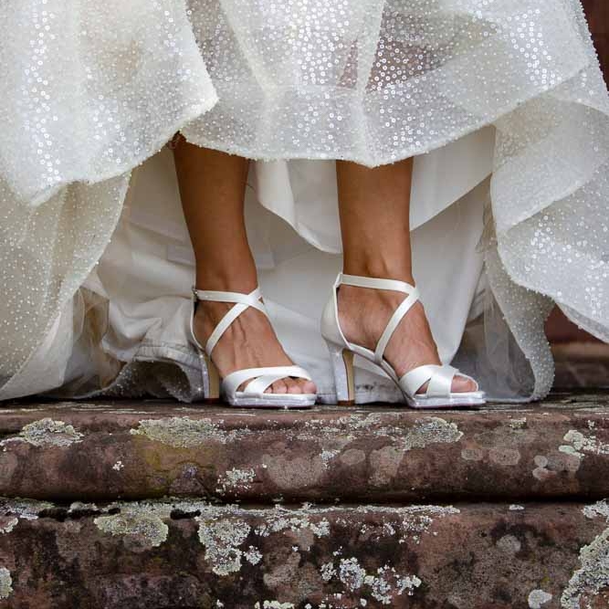 White Lady Brautschuhe Marilyn mit Glitterabsatz