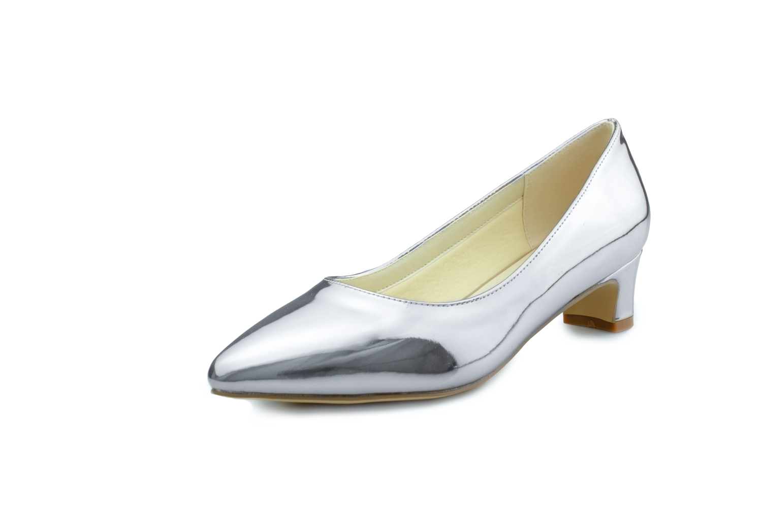 845-lightgold-Bearbeitet-Bearbeitet Spiegel Pumps Glow silber