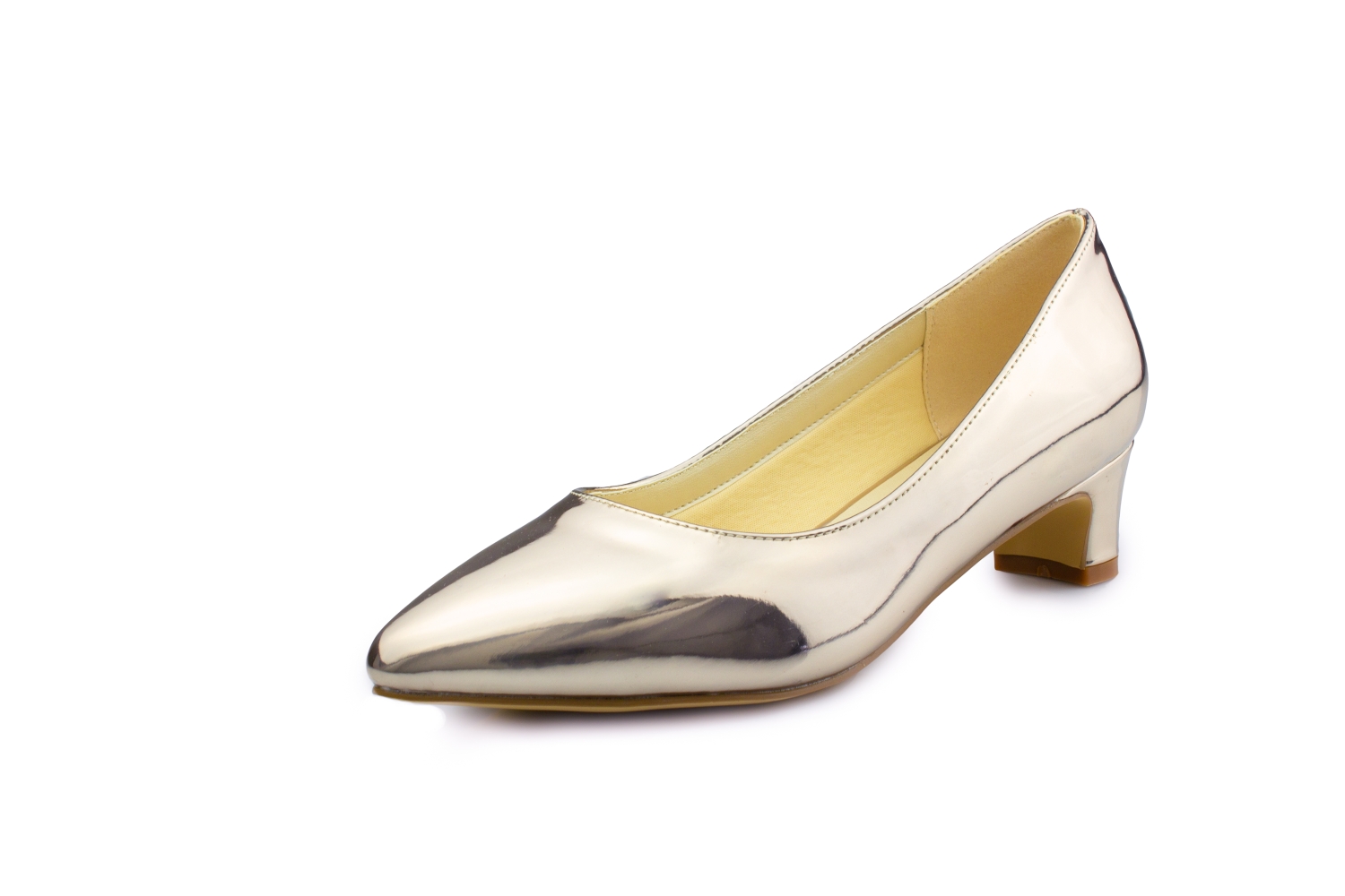 845-lightgold-Bearbeitet Spiegel Pumps Glow light-gold
