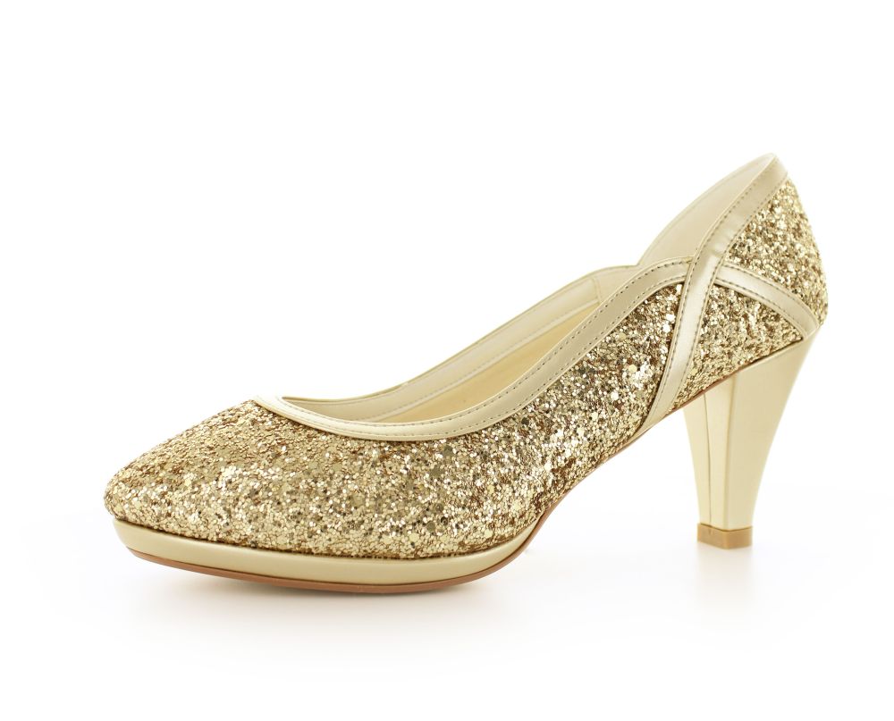 832-Glitter-gold-a Glitter Pumps Kim gold