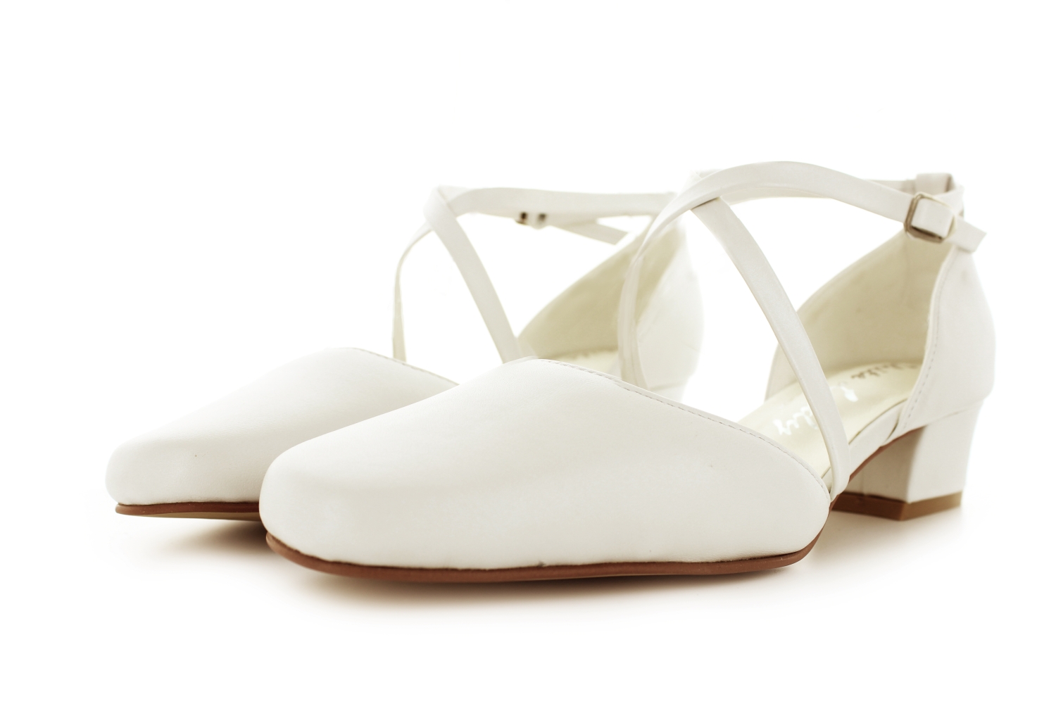 offene Brautschuhe Greta offwhite Leder