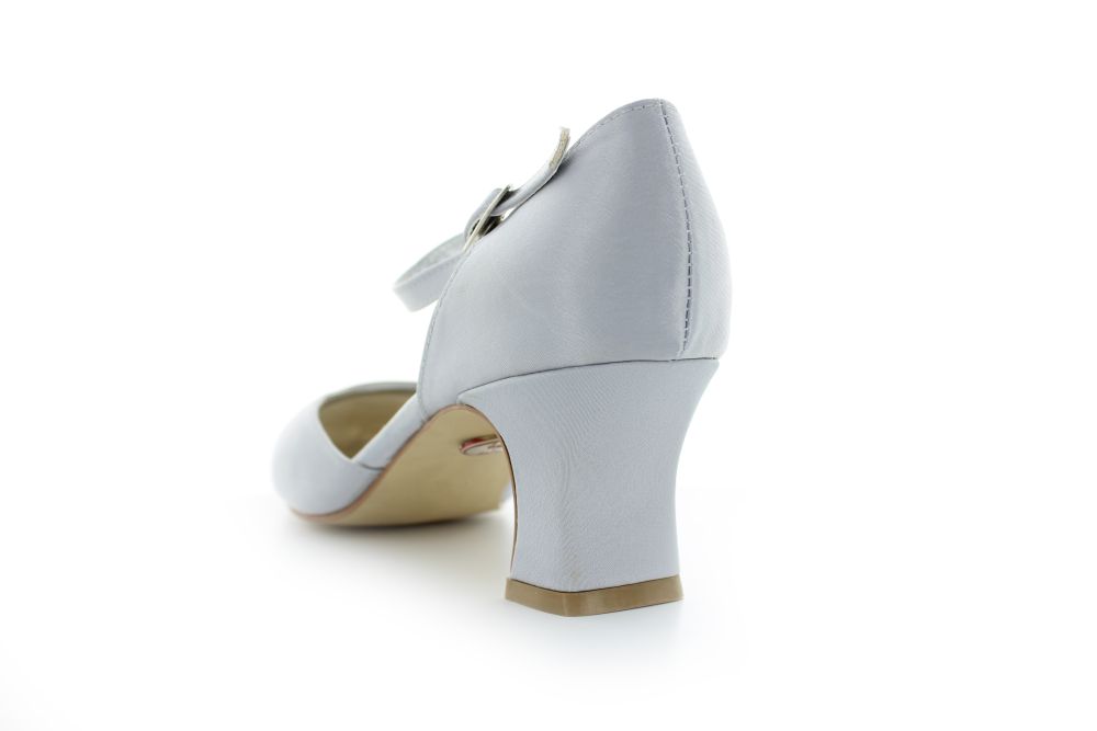 255-platin-e Riemchen Pumps Happy platin Satin