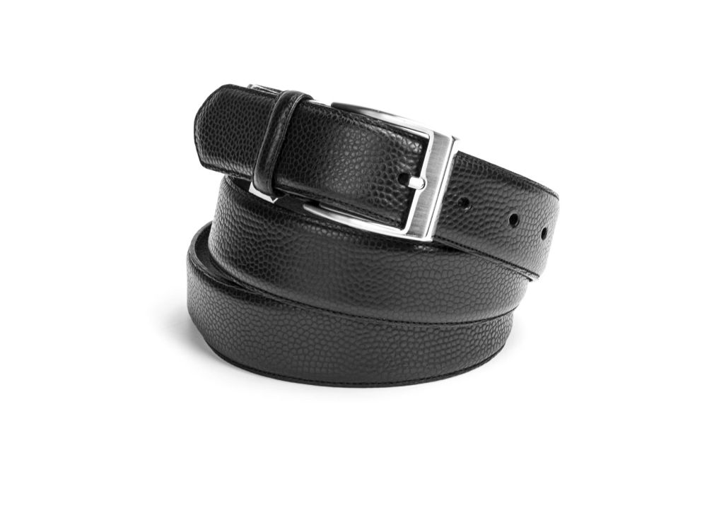 10-schwarz-Echse Dornschnallengürtel G10 schwarz Echse Nappaleder