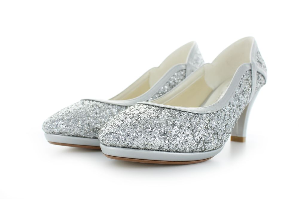 832-silber-d bequeme Pumps Kim silber Glitter