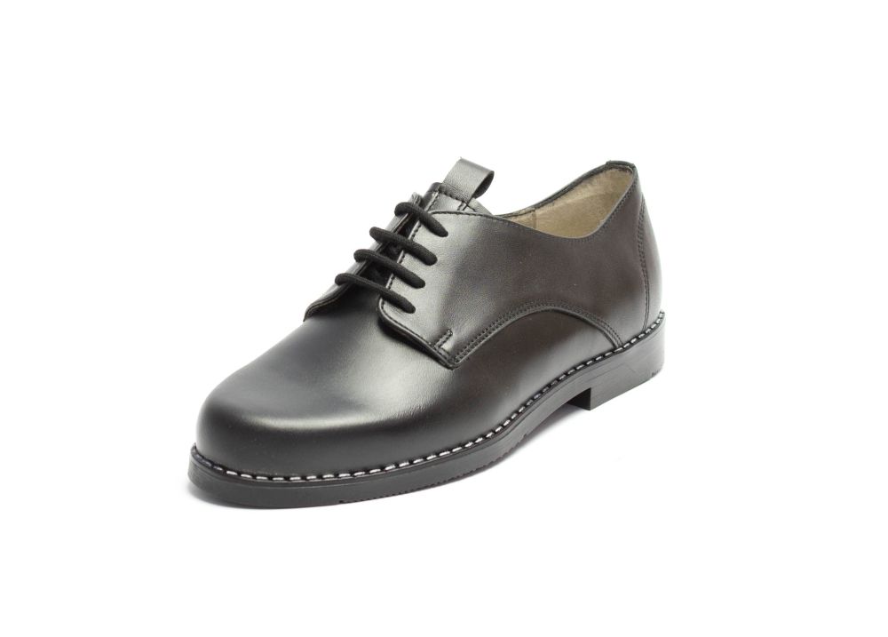 100-schwarz-5 Leder Kinderschuhe Junior schwarz