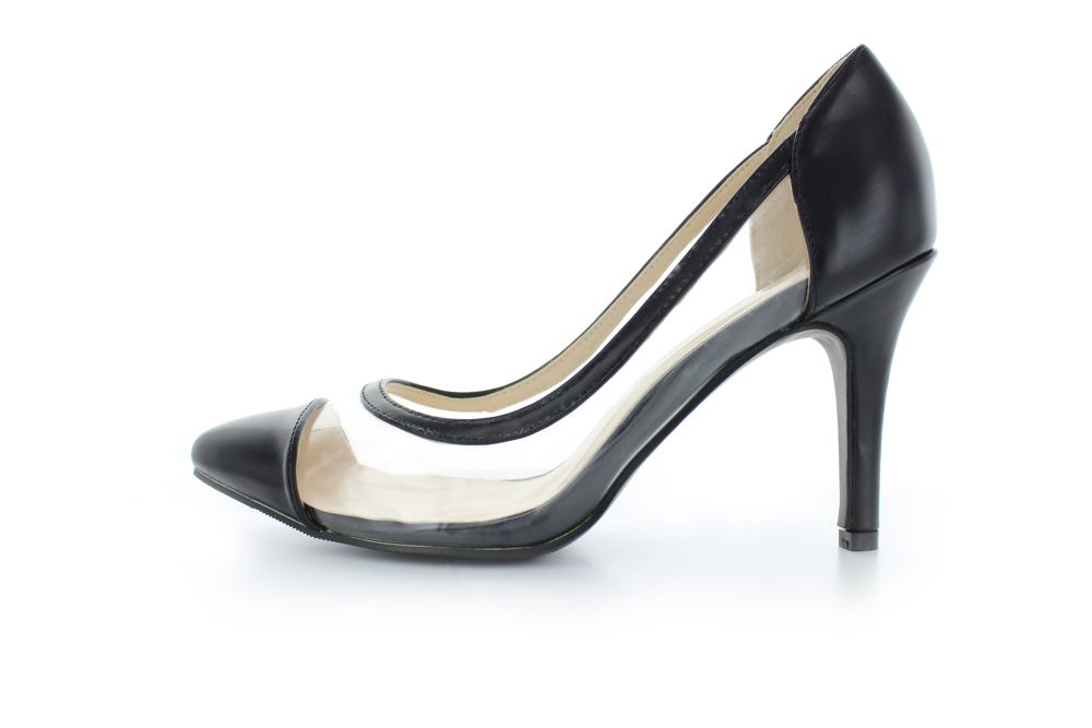 829-schwarz durchsichtige Pumps Aphrodite schwarz