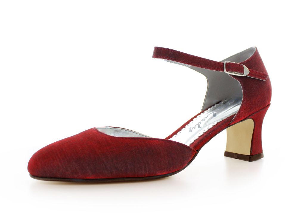 255-rubin-a bequeme Riemchen Pumps Happy rubin Satin