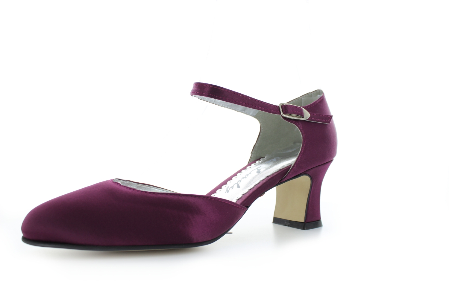 255-pflaume-a-klein bequeme Riemchen Pumps Happy pflaume Satin