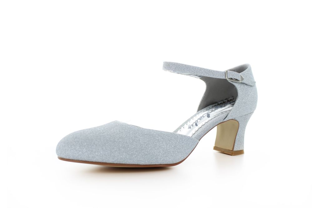 Riemchen Pumps Happy silber Glitter